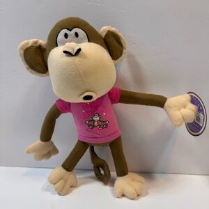 NWT Bobby Jack Monkey Plush KellyToy 12" Tall Y2K